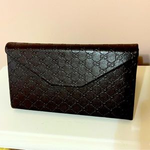 Gucci Dark Brown Leather Sunglass Case